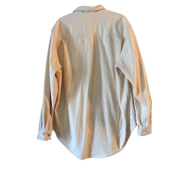 Lands' End Heavy Brushed Cotton Button-Up - L | "Butter Yellow" Flannel-Soft - Picture 3 of 9